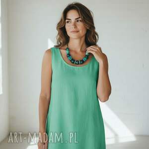 naszyjnik feboo tala turkusso z ceramiką, okazały naszyjnk