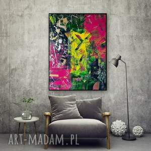 anna majkutewicz dżungla - kolorowa abstrakcja, obraz salonu