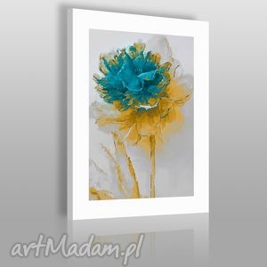 obraz na płótnie - kwiat turkus - 50x70 cm - VAKU DSGN dom obrazy