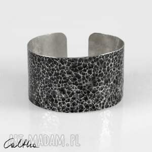 caltha lawa - metalowa bransoleta 2100 18 kolorze srebra, minimalistyczna