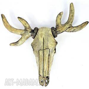 rzeźba ceramiczna - dekoracja ścienna jelen czaszka