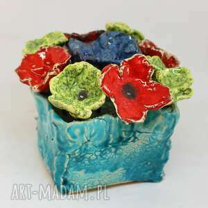 dekoracje kwiaty ceramiczne piękny wielki wyjątkowy komplet z boxem