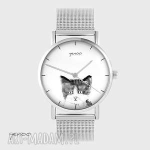 zegarki zegarek, bransoletka - kotek metalowy, unikatowy prezent