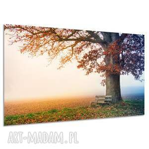 Obraz na płótnie Jesienne drzewo 120x80 cm - pomarańczowy pejzaż