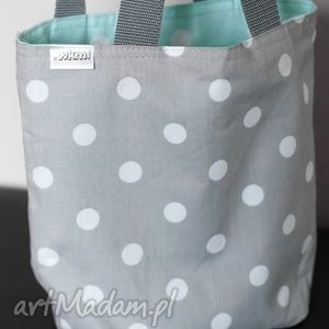 ręcznie robione lunchbag by wkml - szaro miętowy