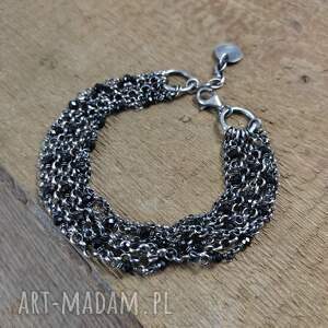 bransoletka ze spinelu, srebro oksydowane 925