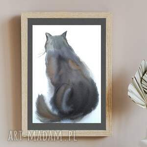 kot akwarela - obrazek z kotem, obrazy koty