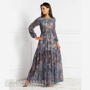 sukienka delia maxi nemezis, orientalne wzory, rozkloszowana lato, orient