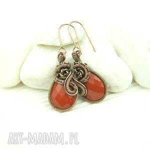 kolczyki z jaspisem, wire wrapping niej na prezent