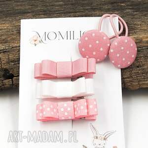 Zestaw Mini Gumki i Spinki do Włosów Kokardki Elena - Ręcznie Robione