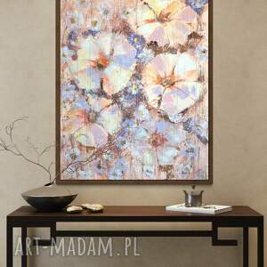 flower kiss - giclee kwiaty, wydruk na płótnie abstrakcja, obraz abstrakcyjny