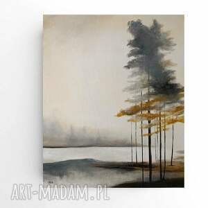 Pejzaż - ręcznie malowany obraz akrylowy 60 x 50 cm na płótnie (gotowy do zawieszenia)