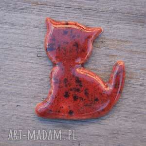 ceramiczny magnes kot czerwony lodówkę