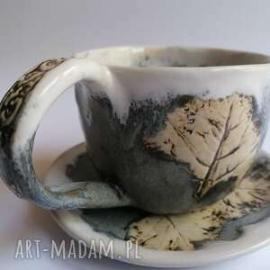 handmade ceramika komplet "drzewa w szarości"