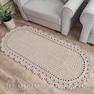 Dywan szydełkowy ze sznurka bawełnianego owalny 75x210 cm