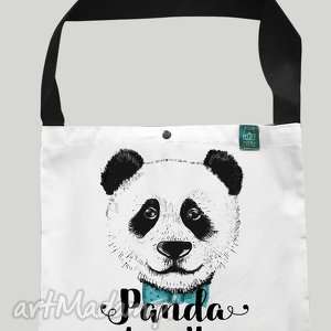torba worek panda loves you, eko bawełniana, prezent, zakupy