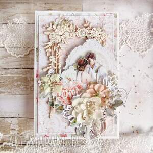 ślubna, elegancka, kartka na prezent