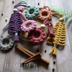 Zestaw pleciony, makramowe zawieszki, makrama, mini dekoracje
