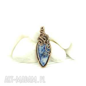 sodalit wisiorek wire wrapping - Wisiorki