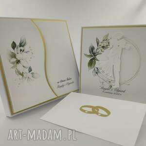 handmade scrapbooking kartki kartka na ślub w pudełku z kopertą, wzór
