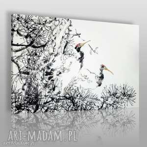 obraz na płótnie - żurawie japonia - 120x80 - VAKU DSGN dom obrazy