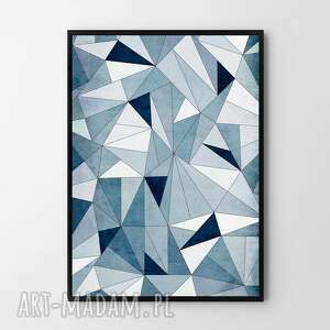 plakat obraz abstrakcja trójkąty 50x70 cm b2