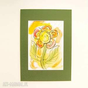 pokoik dziecka obrazek z kwiatkiem, kwiatuszek rysunek do pokoju dziecięcego