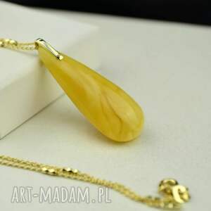 ręcznie robione naszyjniki złoty naszyjnik z mlecznym bursztynem 50 cm złoto