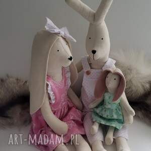 handmade maskotki króliczek zajączek rodzinka 3szt. 47cm, 53cm i 22cm przytulanki