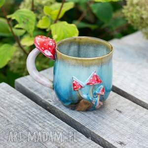 handmade ceramika handmade kubek z muchomorkiem | wapienniki | 500 ml (2)