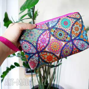 kosmetyczka płaska do torebki z rączką rozetki, saszetka