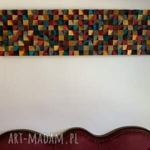 handmade dekoracje color, mozaika drewniana, dyfuzor dźwięku, dekoracja na ścianę