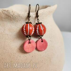 boho kolczyki ceramika prezent
