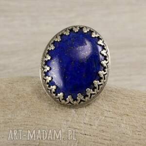 chileart lapis lazuli i srebro - pierścionek r 11,5 1684a