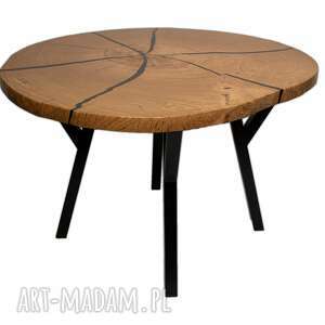 handmade stoły stół, stolik kawowy z dębowego plastra drewna