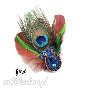 handmade ozdoby do włosów peacock eye - ozdoba do włosów