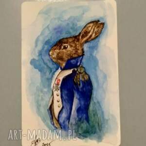 Wyjątkowy zając, zające ilustracja, akwarela