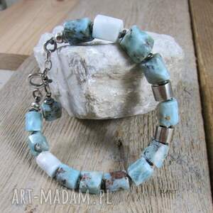 handmade larimar z walcami - bransoletka 434