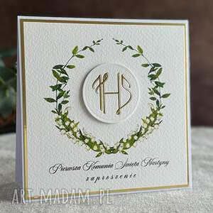 ręcznie robione zaproszenia komunijne, wzór 49b, pierwsza komunia