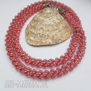 Naszyjnik Twisted Crystal Red 1286, z koralikow