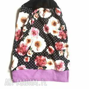 Czapka kwiatowa smerfetka codzienna bez podszewki rozmiar uniwersalny