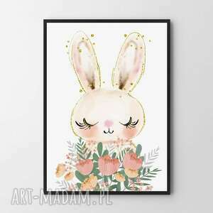 handmade pokoik dziecka plakat obraz króliczek A2 42x59.4cm