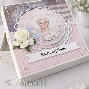 kartka w pudełku dzień babci scrapbooking, rękodzieło