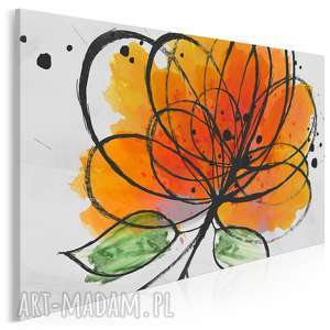 obraz na płótnie - kwiat pomarańczowy abstrakcja - 120x80 cm (85001)