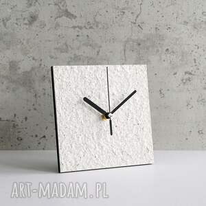minimalistyczny biały zegar z papieru recyklingu, prezent dla pary, dekoracje