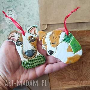 w zielonych golfach, ceramika, pies, jrt, jack rusell terrier