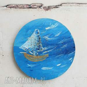 Magnes na lodówkę, morze, łódka, styl morski