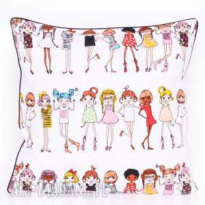 poduszka stylish girls 50x50cm od majunto dziewczynki dziewczynka