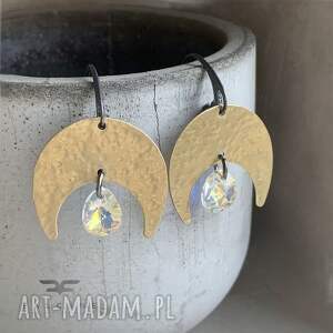 z kryształami Swarovskiego Moonlight, kolczyki - mosiądzu