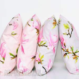 handmade poduszki komplet 4 poduszek 40x40cm magnolia, kwiaty